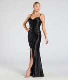 Flaunt your silhouette in the tight Joyce Open Back Wrap Bodycon Glitter Formal Dress in black, a bodycon dress that empowers your look with bold style and effortless edge.