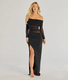 The Katana Off The Shoulder Long Sleeve Dress in black is an elevated pick for your best holiday outfit yet, effortlessly delivering a polished look that's sure to turn heads at any celebration.