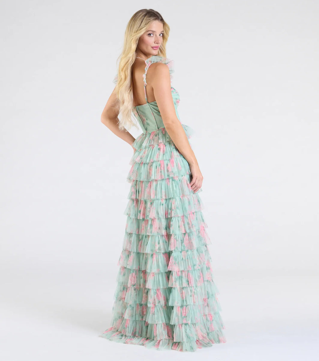 Sienna Floral Bodycon Slit Formal Dress main image 1