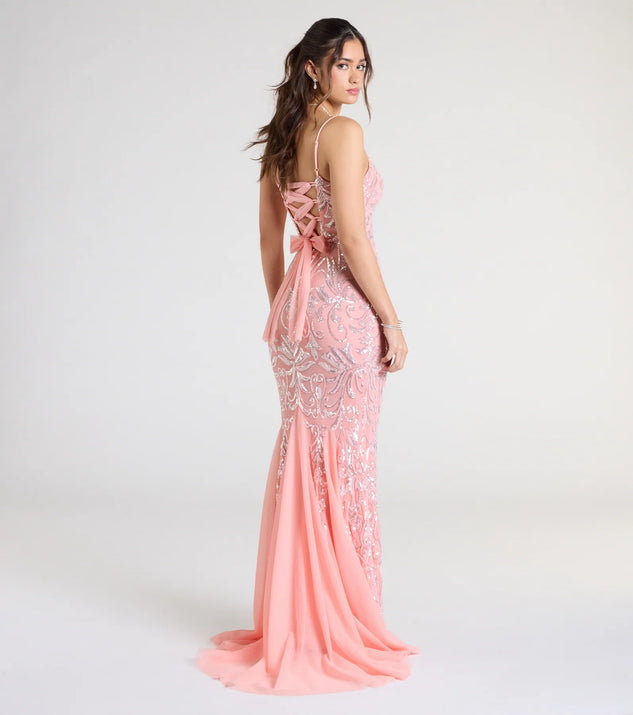 Claire Lace-Up Sequin Mermaid Dress | Windsor