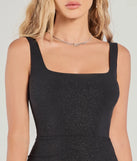 The Devon Glitter Cutout Slit Slim Formal Dress in luxe black fabric, a stunning prom dress with statement details designed to make a bold impression at Prom 2025.
