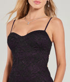 Step into Prom 2025 in a purple prom dress, where unique Windsor accents and the standout Tia Sweetheart Bodycon Slit Lace Formal Dress style come together.