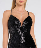 Own the spotlight in the Bethany Lace-Up Slit Bodycon Sequin Formal Dress, a black formal dress crafted to deliver luxe style for summer weddings, Army Balls, or any special event.