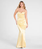 Feel instantly put-together in the Shondra Sweetheart Applique Satin Mermaid Dress in yellow, a summer wedding guest dress designed for confident style and all-out celebration.
