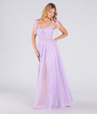 Make a bold statement in the Ellery Glitter Tulle A-Line Formal Dress in lavender, the perfect spring dress for weddings, cocktail hours, nights out, and/or seasonal celebrations.