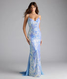 Ilse Sequin Mesh Lace-Up Mermaid Dress