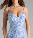 Ilse Sequin Mesh Lace-Up Mermaid Dress