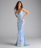 Ilse Sequin Mesh Lace-Up Mermaid Dress