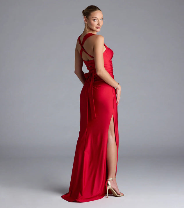 Whitney Lace-Up Slit Formal Dress | Windsor
