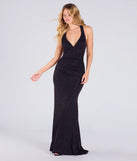 Feel instantly put-together in the Ayla Lace-Up Slit Mermaid Glitter Formal Dress in black, a summer wedding guest dress designed for confident style and all-out celebration.