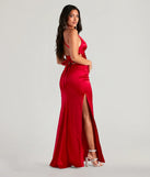 Make a statement in the Jamie Lace-Up Satin Formal Dress, a bold red prom dress designed to exude confidence, elegance, and a striking prom-night look.