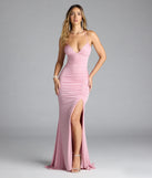 Turn heads at Prom 2025 in this pink prom dress, where statement-making details meet the iconic style of the Dolly Lace-Up Slit Mermaid Glitter Formal Dress.