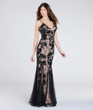 Turn heads at Prom 2025 in this black prom dress, where statement-making details meet the iconic style of the Naima V-Neck Mermaid Lace Sequin Formal Dress.