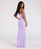 The Cindy Beaded Strapless Long Formal Dress in luxe lavender fabric, a stunning prom dress with statement details designed to make a bold impression at Prom 2025.