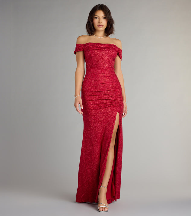 Alina Glitter Off-The-Shoulder Mermaid Formal Dress | Windsor Alina Glitter Off-The-Shoulder Mermaid Formal Dress | Windsor