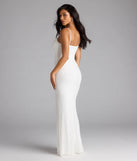 Marine Cutout Slit Mermaid Beaded Formal Dress