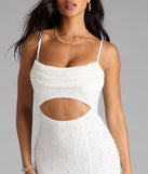 Marine Cutout Slit Mermaid Beaded Formal Dress