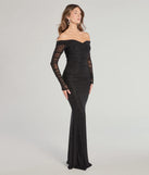 Step into Prom 2025 in a black prom dress, where unique Windsor accents and the standout Victoria Off-The-Shoulder Glitter Mermaid Formal Dress style come together.