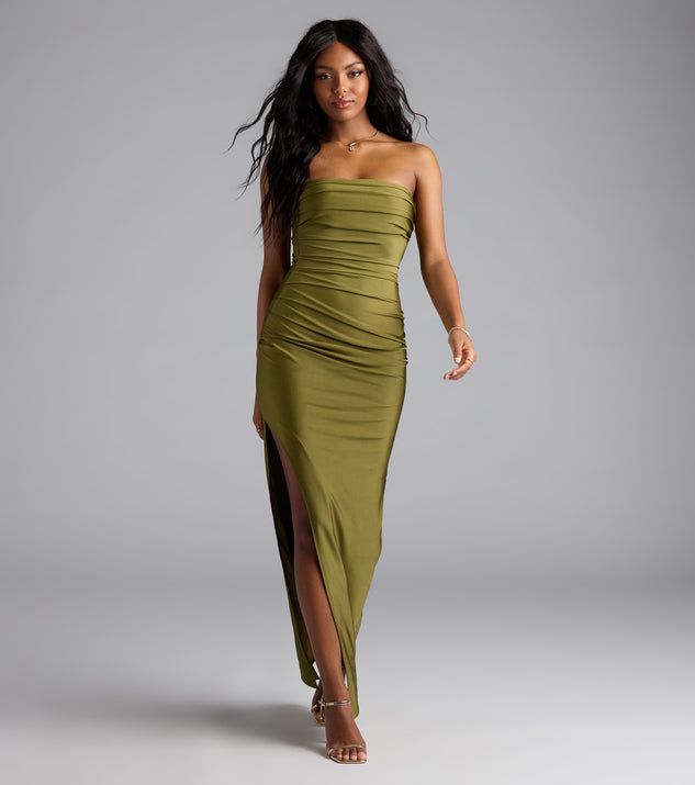 Anisley Strapless High Slit Column Formal Dress | Windsor Anisley Strapless High Slit Column Formal Dress | Windsor