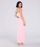 Make a bold statement in the Klara Cowl Neck Faux Pearl Bead Column Dress in pink, the perfect spring dress for weddings, cocktail hours, nights out, and/or seasonal celebrations.