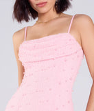Make a bold statement in the Klara Cowl Neck Faux Pearl Bead Column Dress in pink, the perfect spring dress for weddings, cocktail hours, nights out, and/or seasonal celebrations.