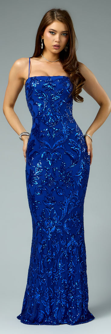 Sarai Mermaid Sequin Beaded Formal Dress