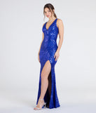 Step into the Prom 2025 dance in the Sharon Open Back Slit Sequin Formal Dress in royal, a stunning blue prom dress designed to complement any theme with its timeless allure and statement-making style.