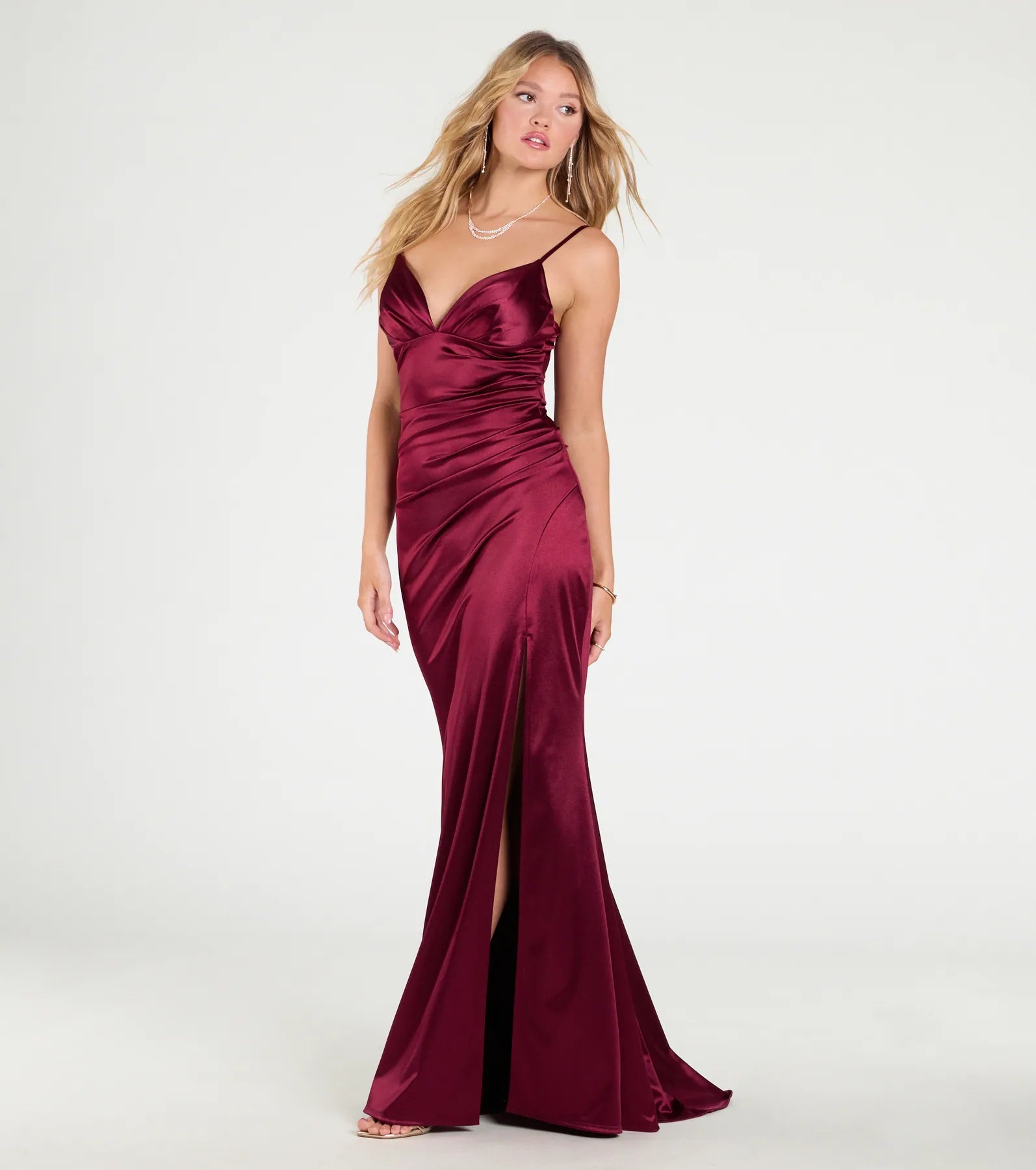 Jordyn Formal Satin Mermaid Dress With Train | Windsor