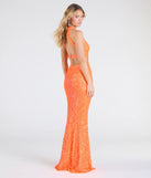 Make the big day unforgettable with the Franny Open Back Bodycon Sequin Formal Dress, a gorgeous orange bridesmaid dress that balances elegance and affordability.