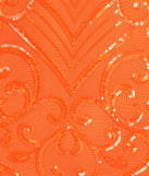 Make a bold statement in the Franny Open Back Sequin Formal Dress in orange, the perfect spring dress for weddings, cocktail hours, nights out, and/or seasonal celebrations.
