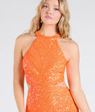 Own every entrance in the Franny Open Back Sequin Formal Dress, a orange party dress perfect for milestone birthdays and grad parties, or dancing through summer nights and unforgettable bachelorette celebrations.