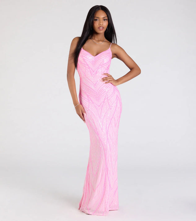 Liv Sleeveless Beaded Sequin Mermaid Dress | Windsor Liv Sleeveless Beaded Sequin Mermaid Dress | Windsor