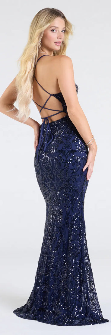 Violetta Sequin Lace-Up Mermaid Dress Violetta Sequin Lace-Up Mermaid Dress