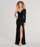 Celebrate in style with the Sasha One-Shoulder Mermaid Velvet Formal Dress, a black formal wedding guest dress featuring an elegant silhouette and luxe details, perfect for a black-tie celebration.