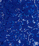 The Mayva V-Neck Mermaid Sequin Formal Dress in luxe royal blue fabric, a stunning prom dress with statement details designed to make a bold impression at Prom 2025.