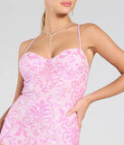 The Zadie Lace-Up High Slit Sequin Formal Dress in luxe lavender fabric, a stunning prom dress with statement details designed to make a bold impression at Prom 2025.