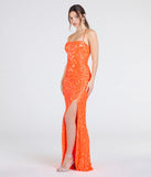 Make the big day unforgettable with the Lottie Sequin Lace-Up Mermaid Dress, a gorgeous orange bridesmaid dress that balances elegance and affordability.