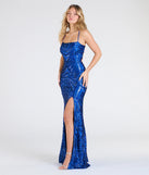 Make the big day unforgettable with the Lottie Sequin Lace-Up Mermaid Dress, a gorgeous royal blue bridesmaid dress that balances elegance and affordability.