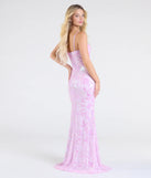 Make a bold statement in the Kimber High Slit Floral Sequin Mermaid Dress in lavender, the perfect spring dress for weddings, cocktail hours, nights out, and/or seasonal celebrations.