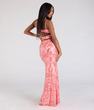 The Khloe Strappy Back Mermaid Sequin Formal Dress in luxe coral fabric, a stunning prom dress with statement details designed to make a bold impression at Prom 2025.
