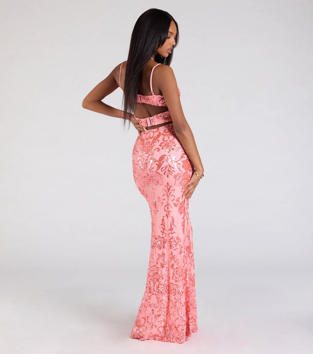 Pink Dress Windsor Coral Dress Khloe Strappy Back Mermaid Sequin Formal Dress Windsor Pink Dress Windsor Coral Dress Khloe Strappy Back Mermaid Sequin Formal Dress Windsor