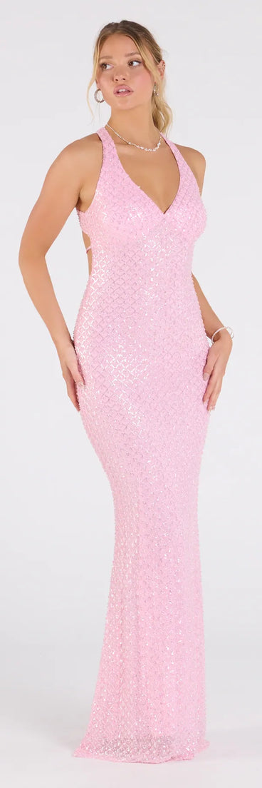 Style your seasonal looks with the Vanessa Open Back Mermaid Sequin Formal Dress, a trend-right, pink fall dress designed for any plan on your calendar with new and unqiue details.