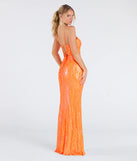 Flaunt your silhouette in the tight Ashleigh Lace-Up Corset Sequin Formal Dress in neon, a bodycon dress that empowers your look with bold style and effortless edge.