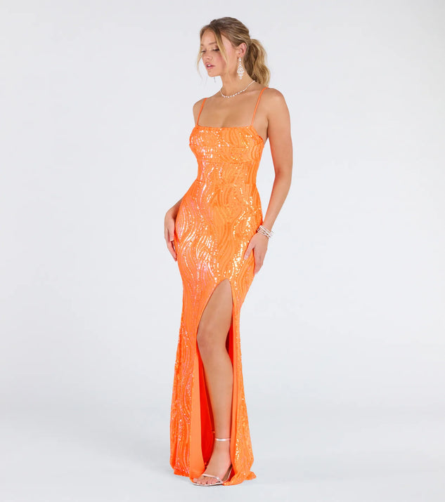 Shop Windsor Ashleigh Lace-Up Corset Sequin Formal Dress Online – Trendy & Affordable Fashion - Image 4