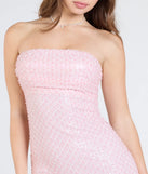 Turn heads at Prom 2025 in this pink prom dress, where statement-making details meet the iconic style of the Adrianna Strapless Mermaid Sequin Bead Formal Dress.