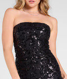 The Barbara Strapless Slit Mermaid Sequin Formal Dress in luxe black fabric, a stunning prom dress with statement details designed to make a bold impression at Prom 2025.