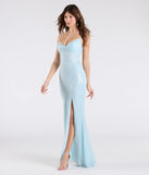 Turn heads at Prom 2025 in this light blue prom dress, where statement-making details meet the iconic style of the Valeria Cutout Lace-Up Sequin Beaded Formal Dress.