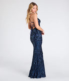 Flaunt your silhouette in the tight Gisela Lace-Up Bodycon Sequin Formal Dress in teal, a bodycon dress that empowers your look with bold style and effortless edge.