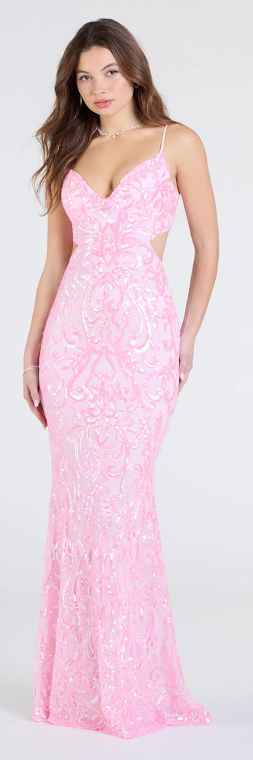 Yasmin Cutout Back Mermaid Sequin Formal Dress | Windsor Yasmin Cutout Back Mermaid Sequin Formal Dress | Windsor