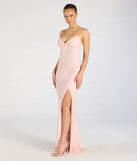 Turn heads at Prom 2025 in this pink prom dress, where statement-making details meet the iconic style of the Valeria Cutout Lace-Up Sequin Beaded Formal Dress.